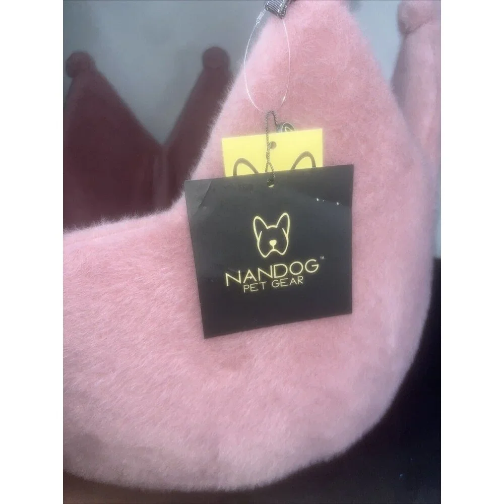 NEW NANDOG Cloud Crown Blush Pink Dog/Cat Pet Bed Barbie and Grey Plush/Mesh Bed
